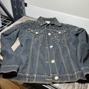 The Quacker Factory Embellished Jean Jacket Black